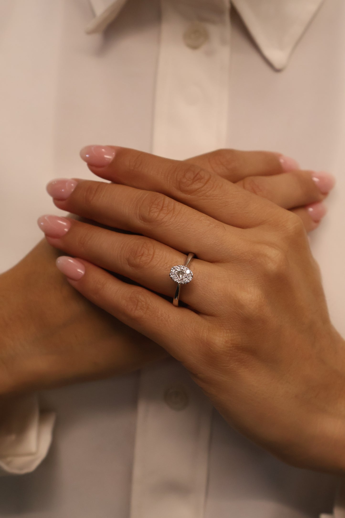 Anillo OF1902 en oro blanco 14k con diamante natural .38cts