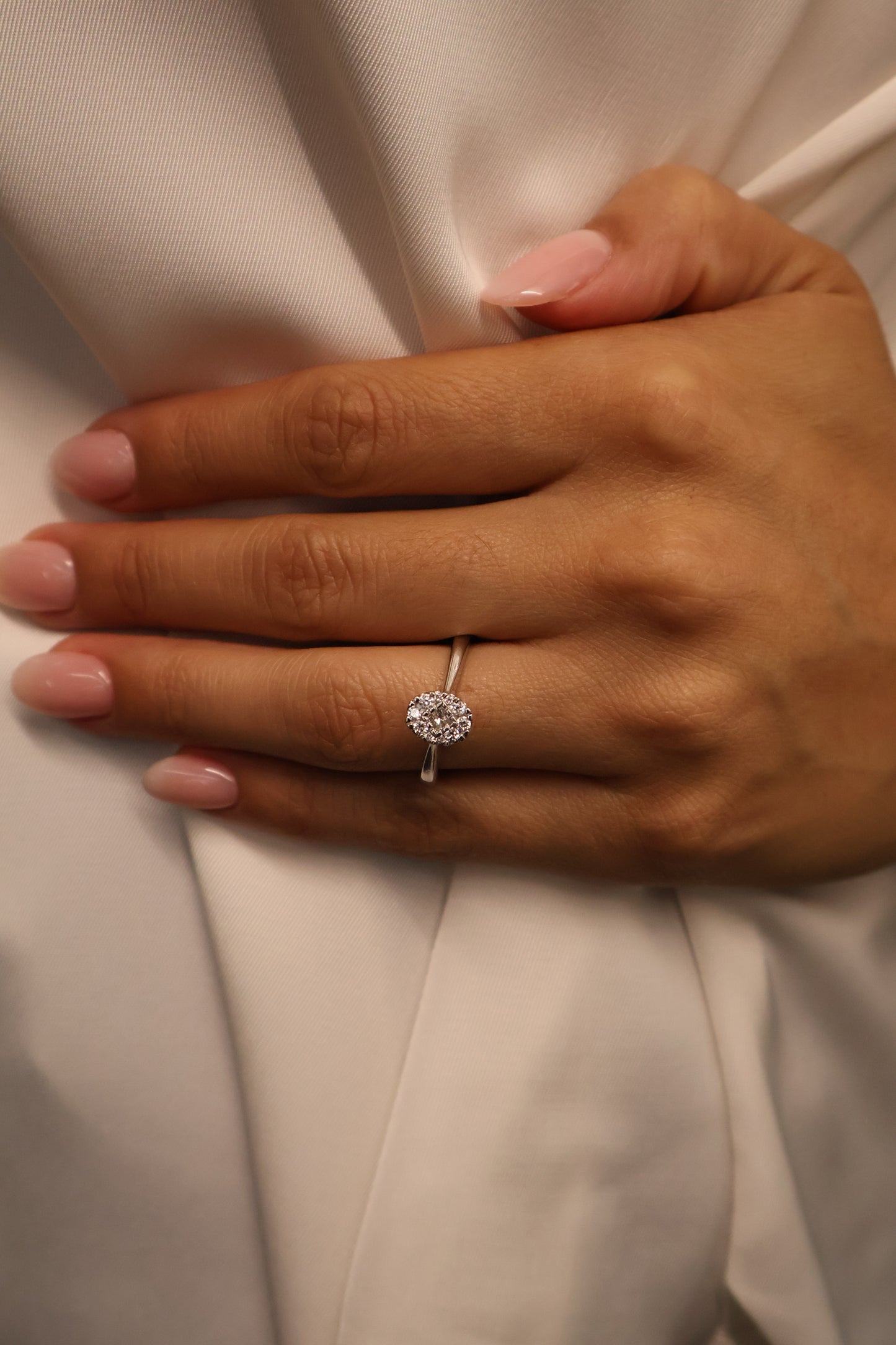 Anillo OF1902 en oro blanco 14k con diamante natural .38cts