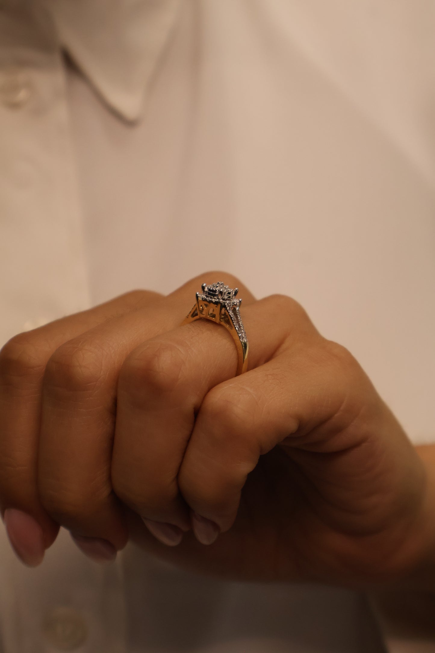 Anillo OF1773 en oro amarillo 14k con diamante natural .18cts