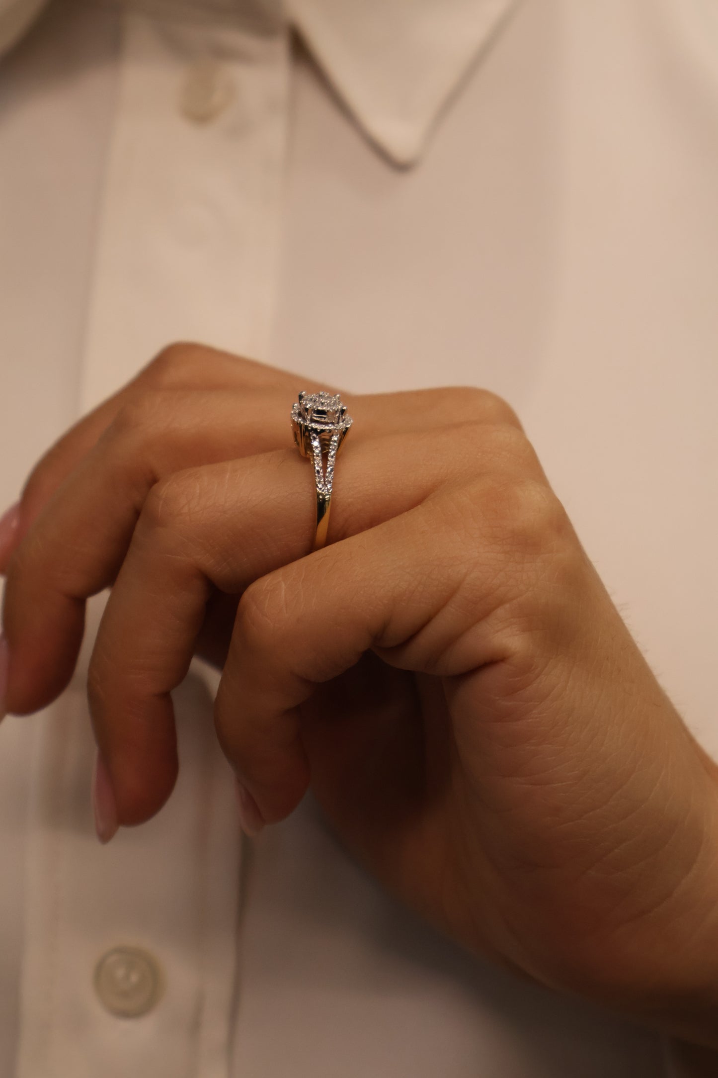 Anillo OF1773 en oro amarillo 14k con diamante natural .18cts