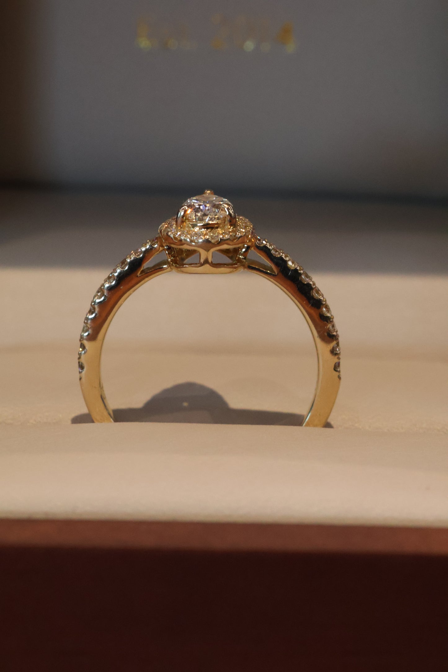 Anillo OF2207 en oro amarillo 14k con diamante natural .20cts .41L