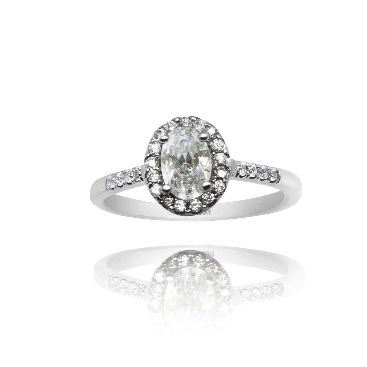 14K white gold ring with white zirconias Cod: MAN265