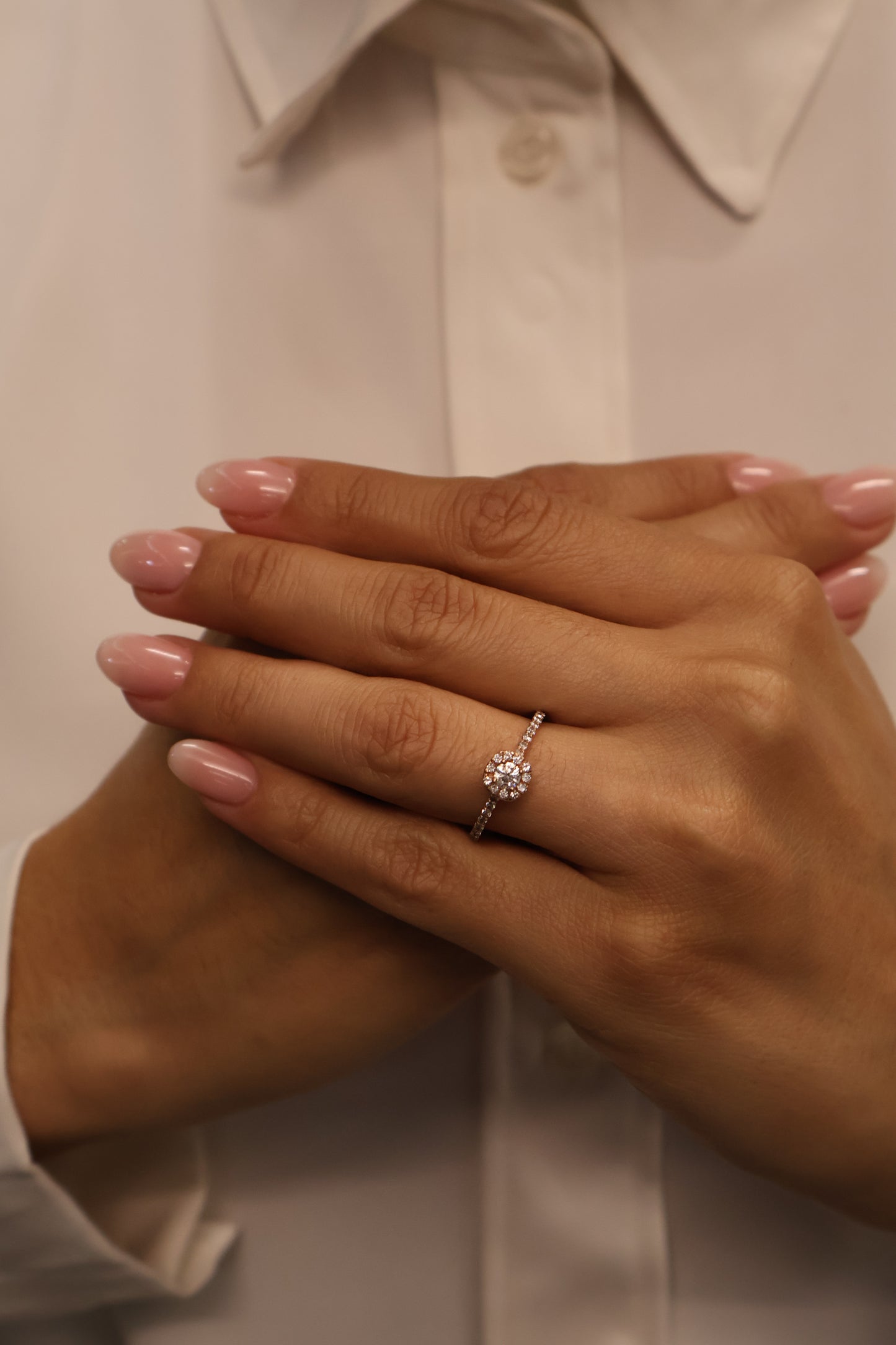 Anillo en oro rosa 14k con diamantes naturales .21 L .21 cts Mod: OF1692