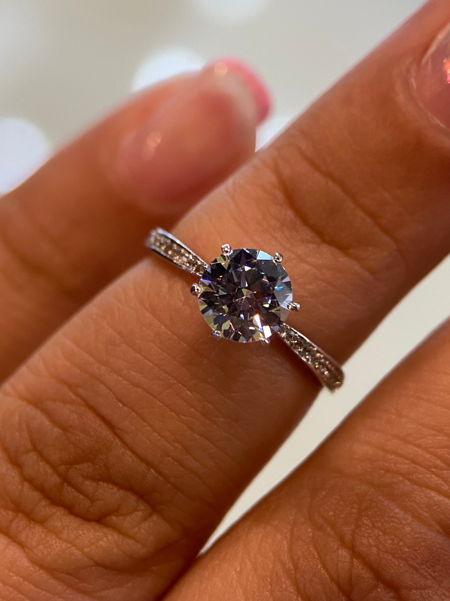 14K white gold ring with white zirconias Cod: MAN265