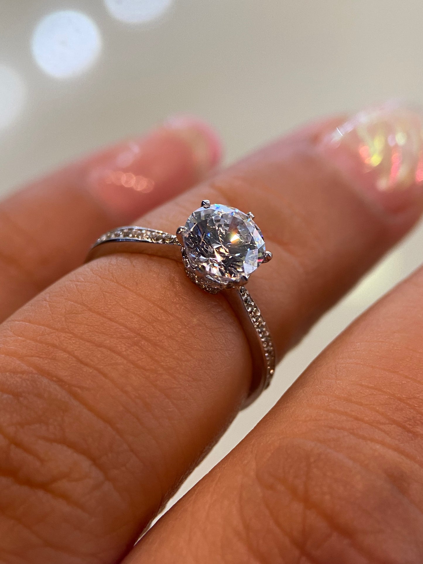 14K white gold ring with white zirconias Cod: MAN265