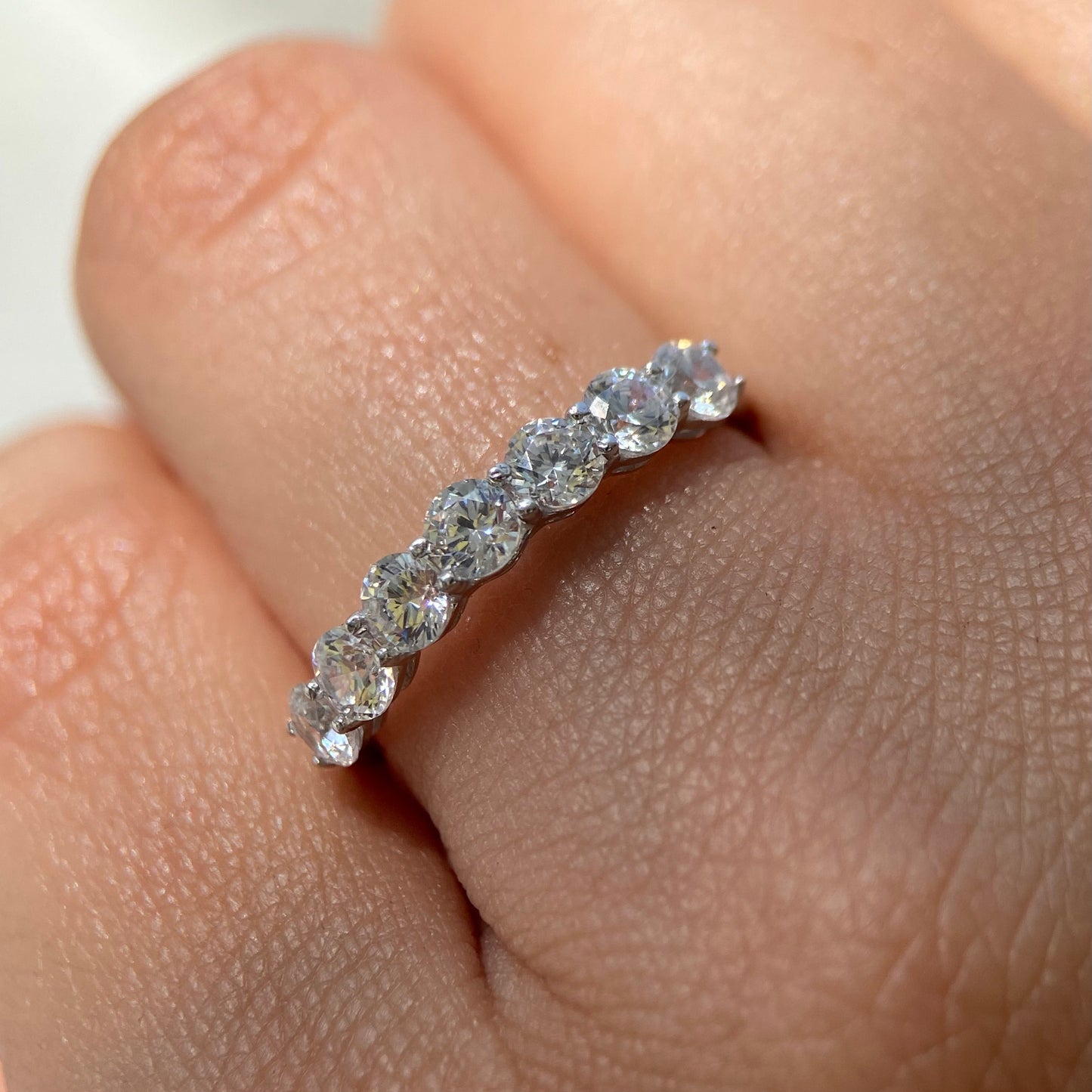 Half churumbela ring in 14k rose gold with white zirconia Cod: MAN258