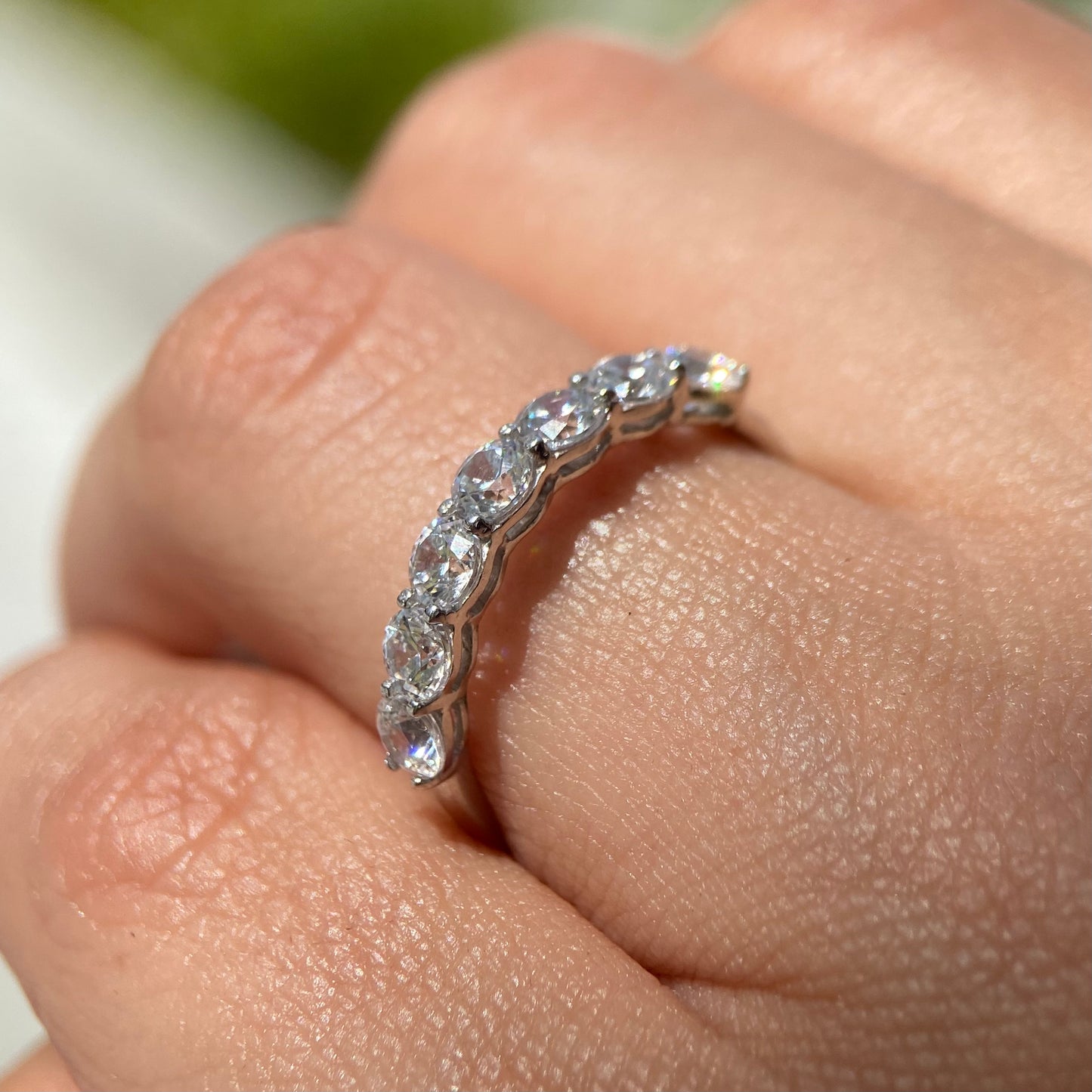 Half churumbela ring in 14k rose gold with white zirconia Cod: MAN258