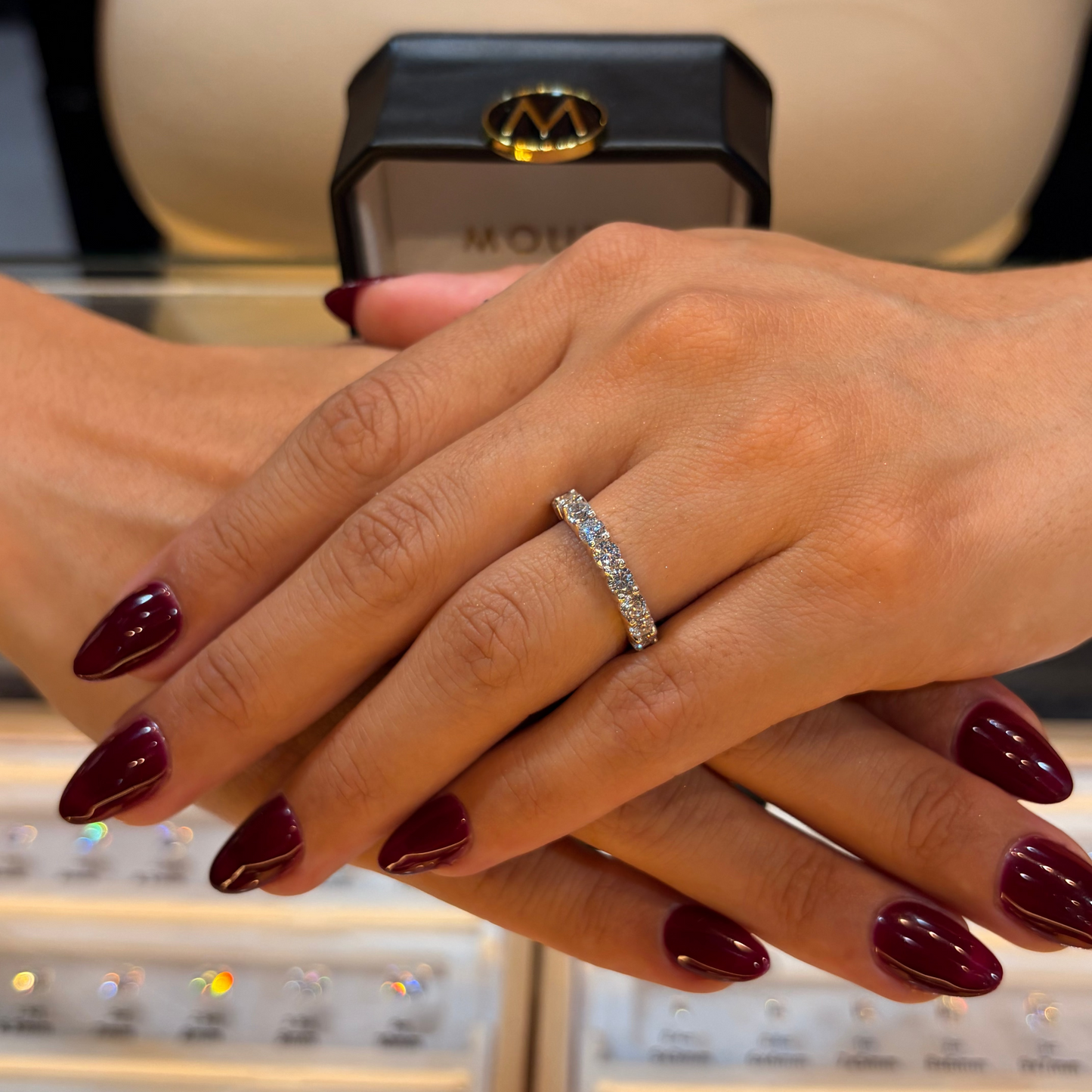 Media churumbela Salvatore en oro con diamante natural 1.44 ct