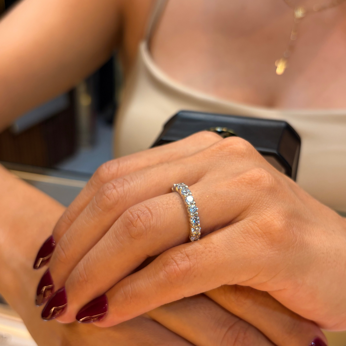 Media churumbela Salvatore en oro con diamante natural 1.44 ct