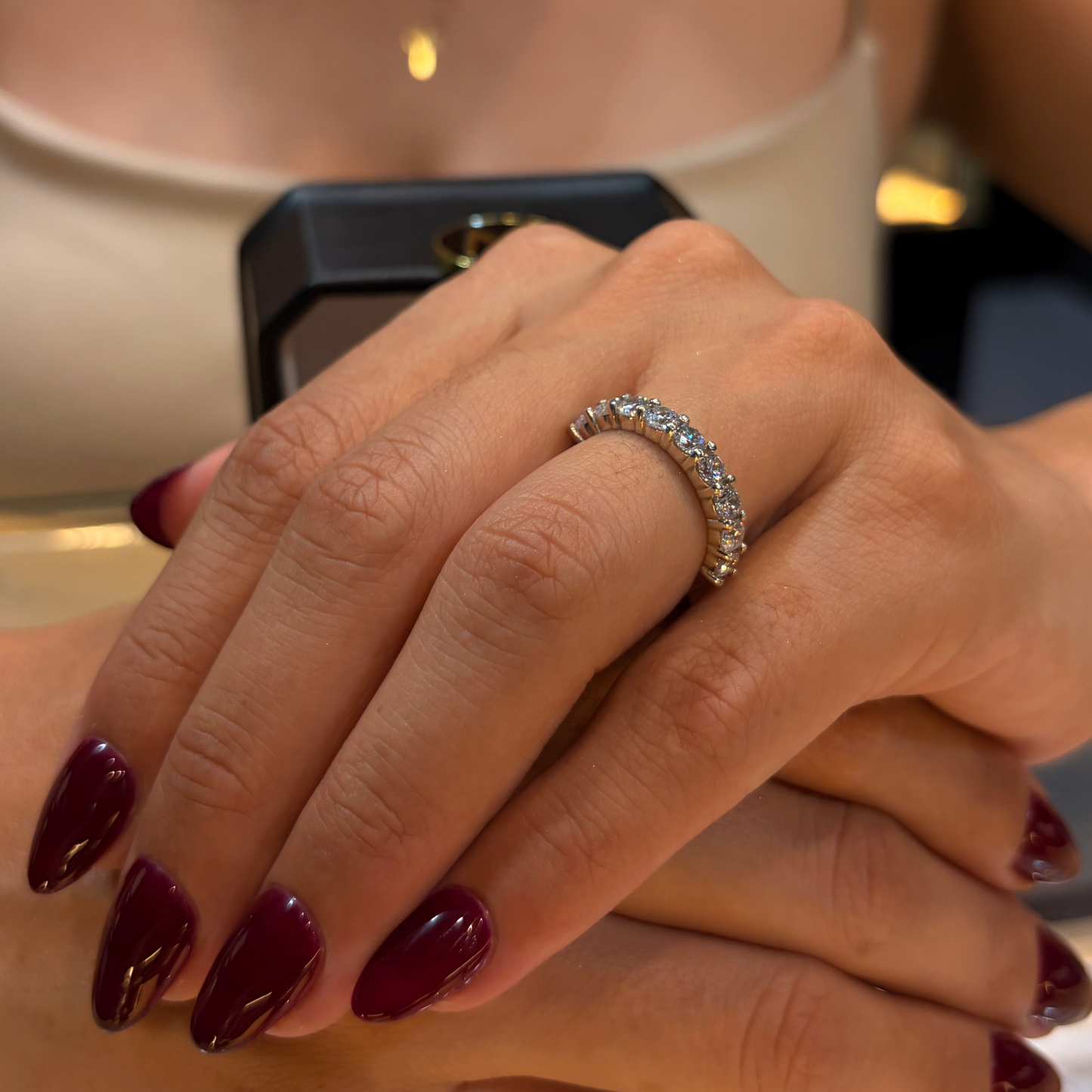 Media churumbela Salvatore en oro con diamante natural 1.44 ct