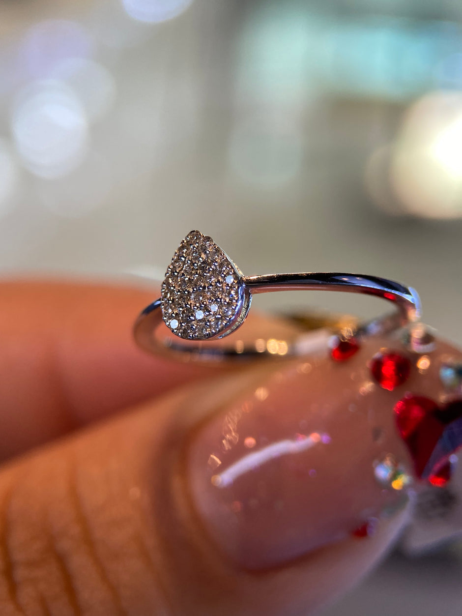 Anillo en Oro Blanco de 14k con Diamante Natural .15cts  Mod: OF2128