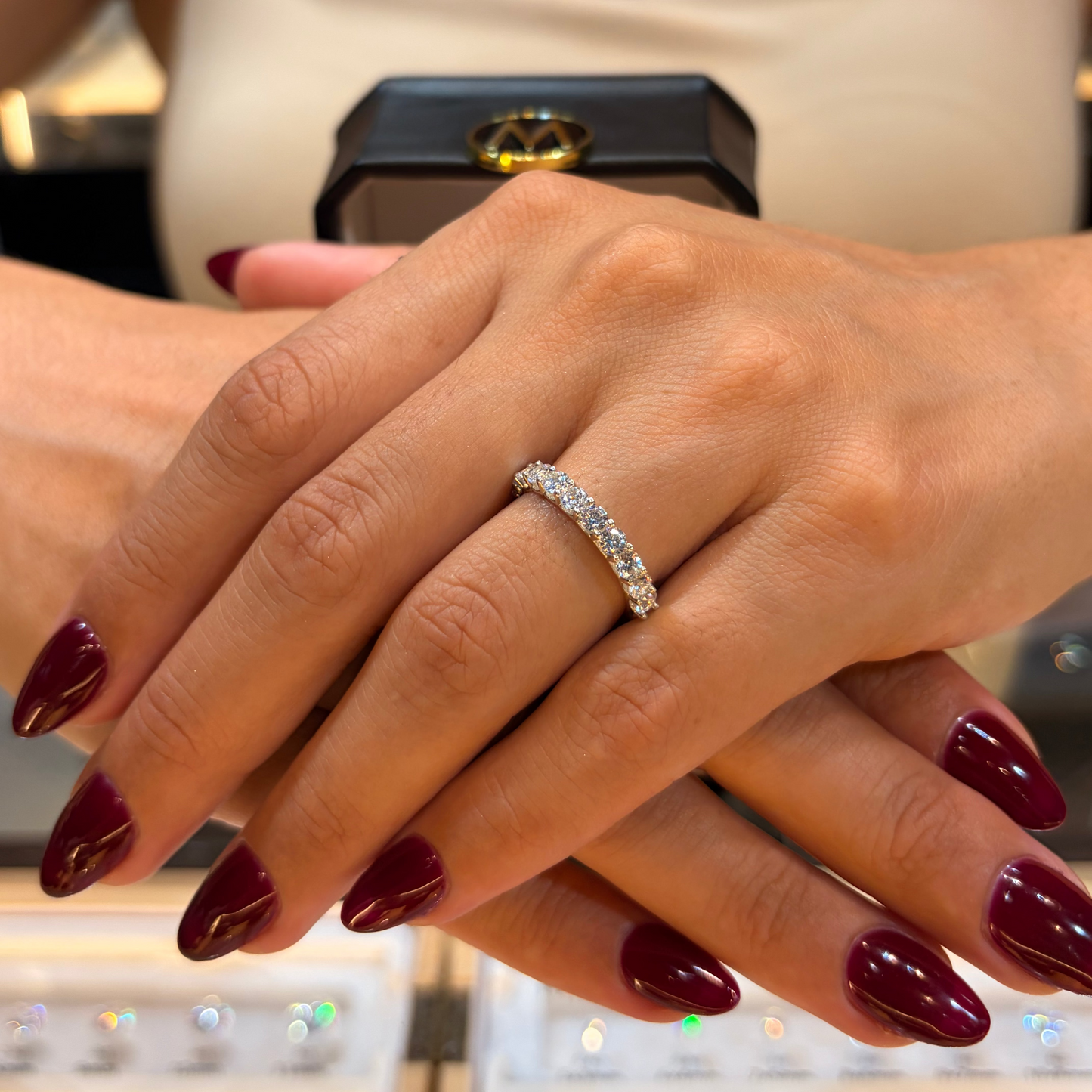 Media Churumbela Mindi en oro con diamante natural 1.10 ct