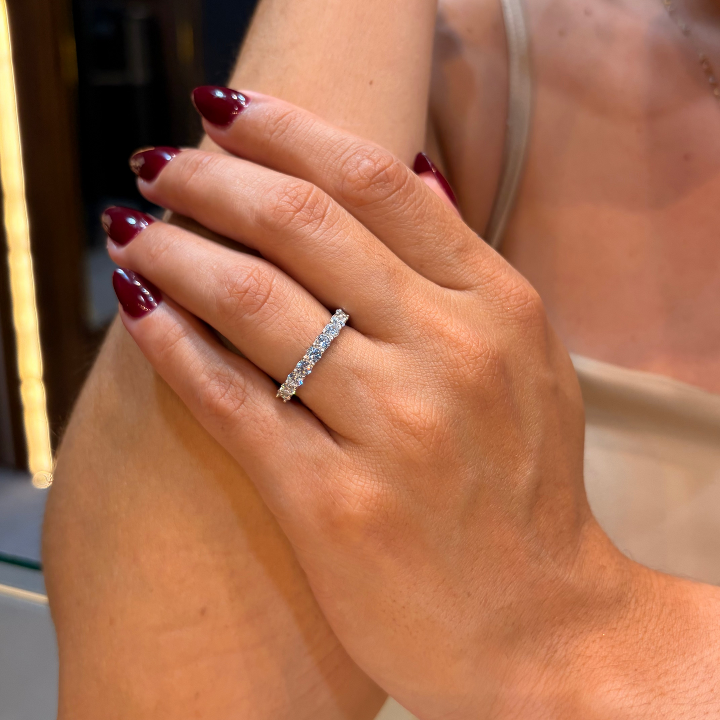 Media Churumbela Mindi en oro con diamante natural 1.10 ct