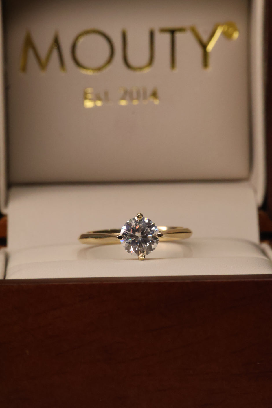Anillo Aylin en Oro Amarillo 14k con Moissanita 1ct Mod.15901