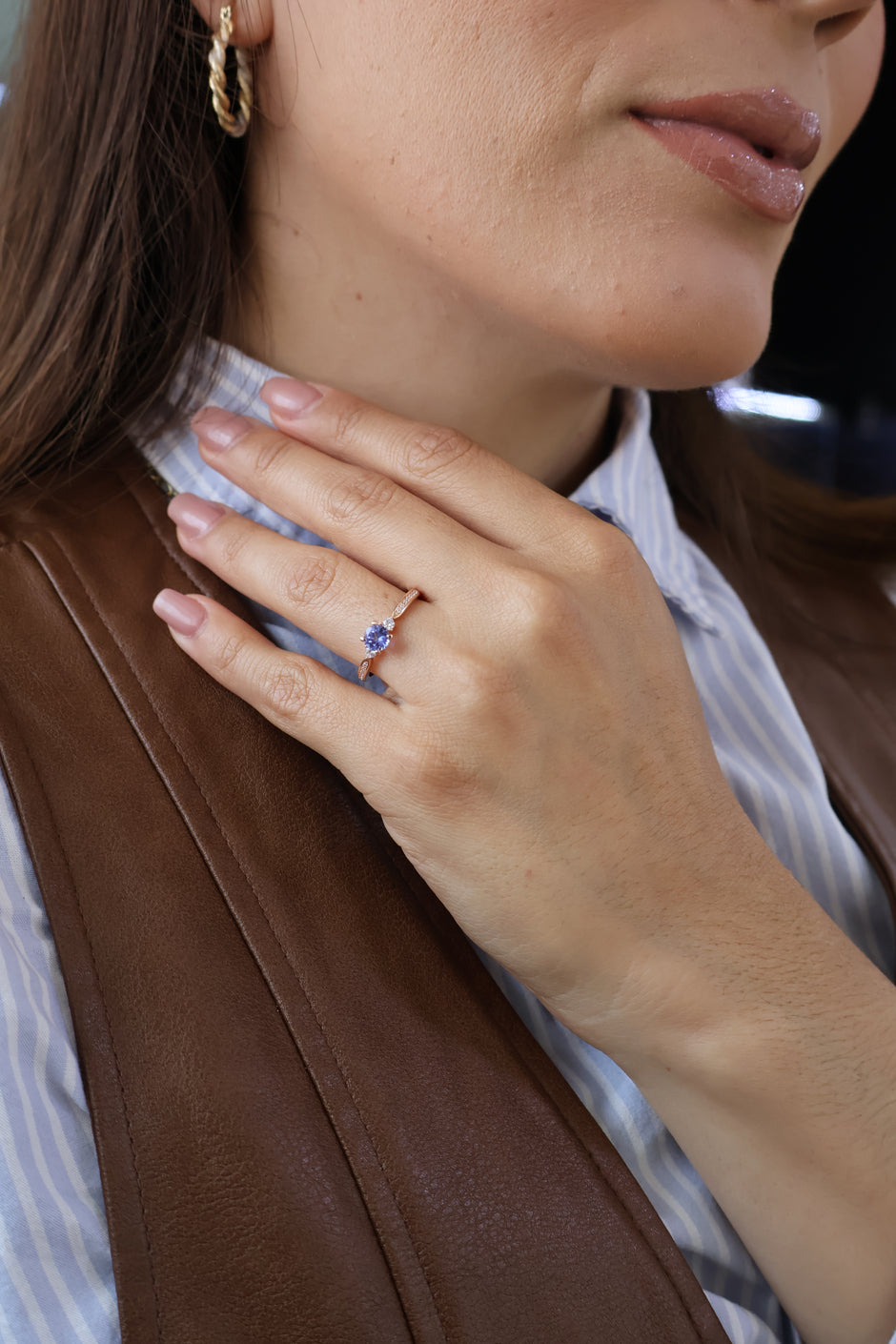 Anillo Sybella en Oro 14k con Tanzanita 0.55 ct