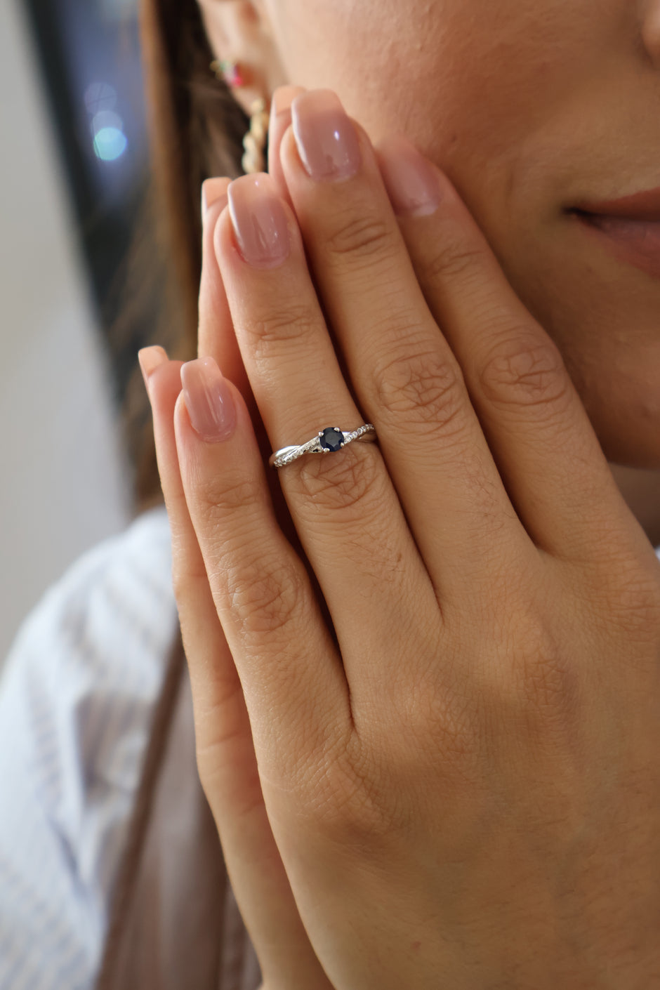 Anillo Luisa en Oro 14k con Zafiro 0.25 ct