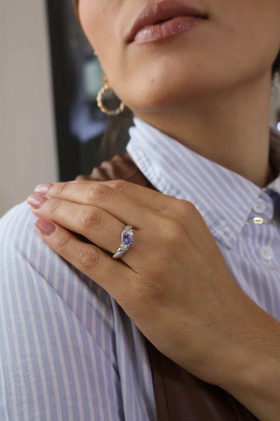 Anillo Meredith en Oro 14k con Tanzanita 0.80 ct