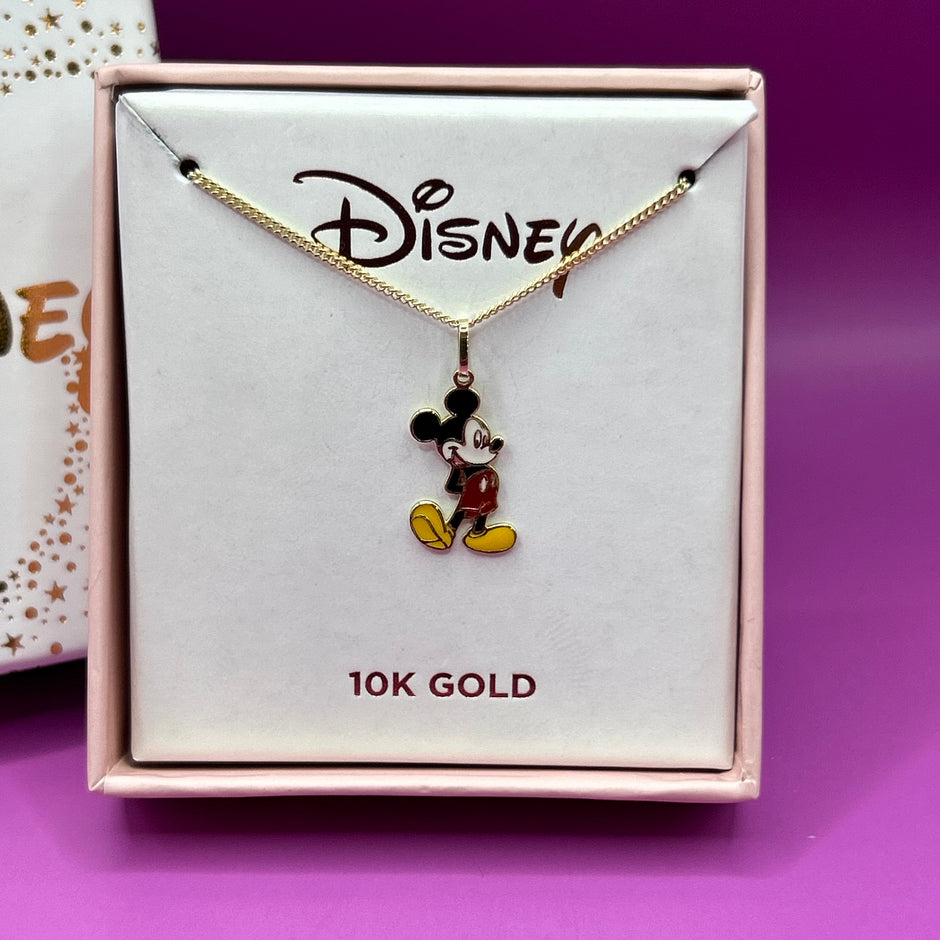 Collar Mickey esmaltado en oro amarillo 10k Disney®️ (50cm)