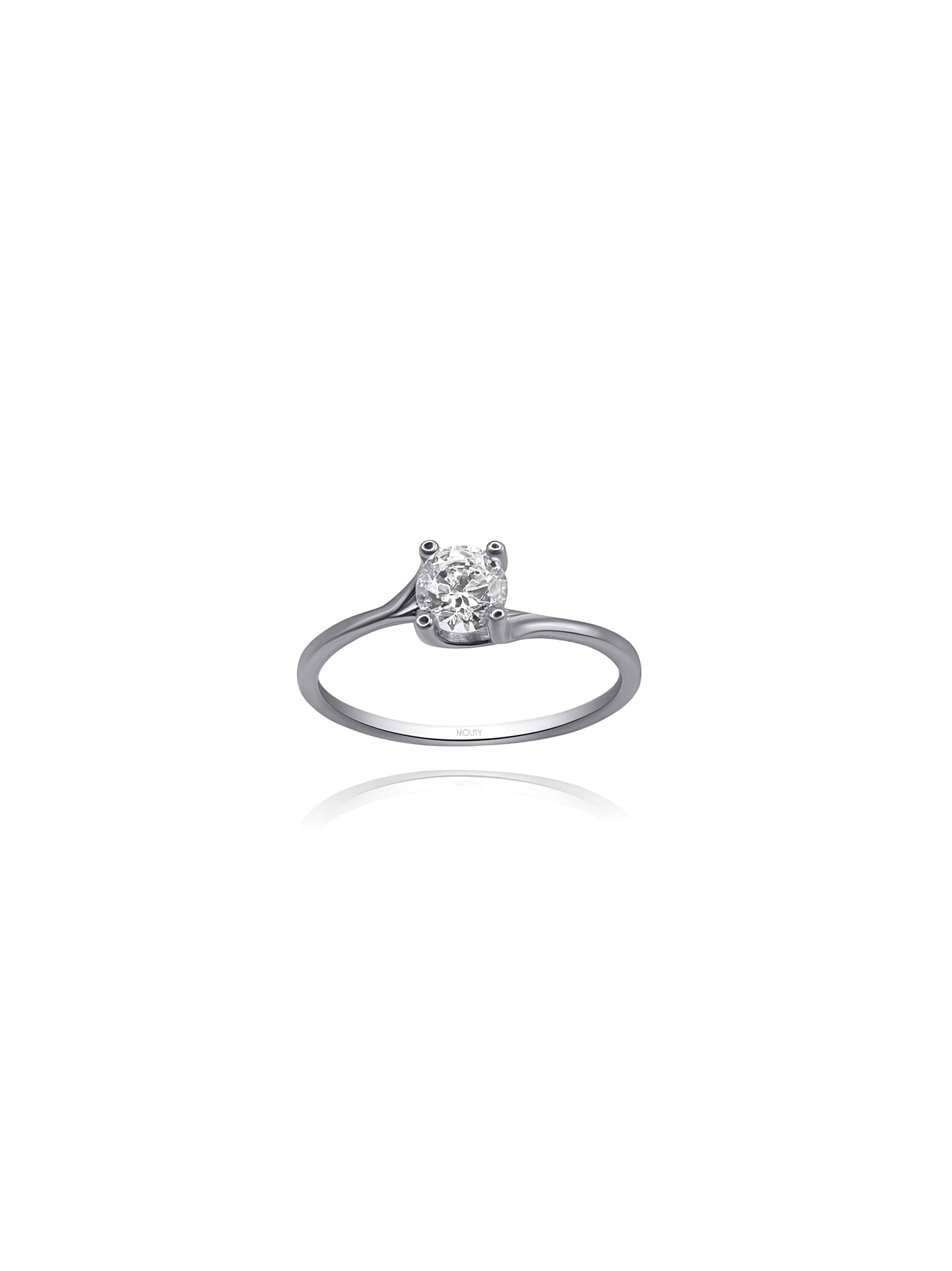 14K white gold ring with white zirconias Cod: MAN265