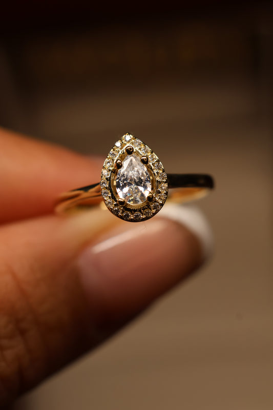 Anillo en Oro Amarillo 14k con Circonia Mod. 15886