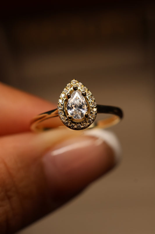 Anillo en Oro Amarillo 14k con Circonia Mod. 15886