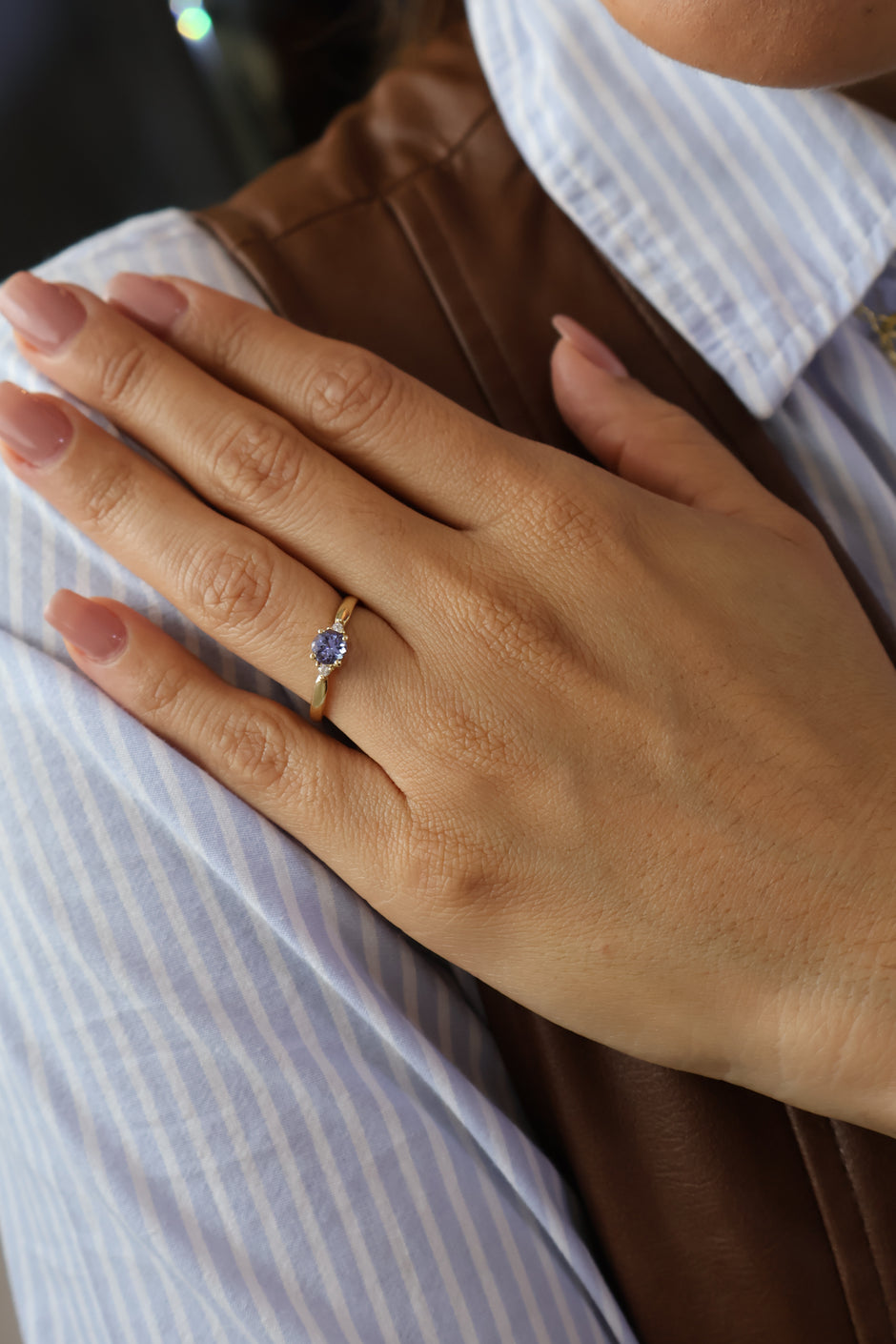Anillo Ashley en Oro con Tanzanita 0.60 ct