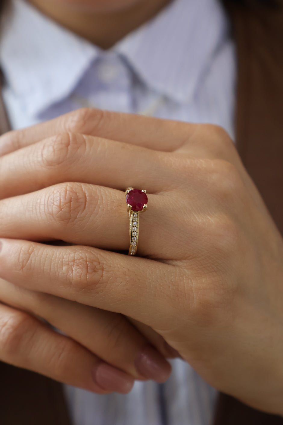 Anillo Melani en Oro 14k con Rubi 1.1ct