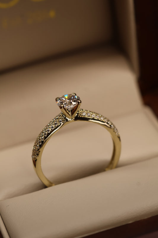 Anillo en Oro Amarillo 10k con Circonia Mod. 15877