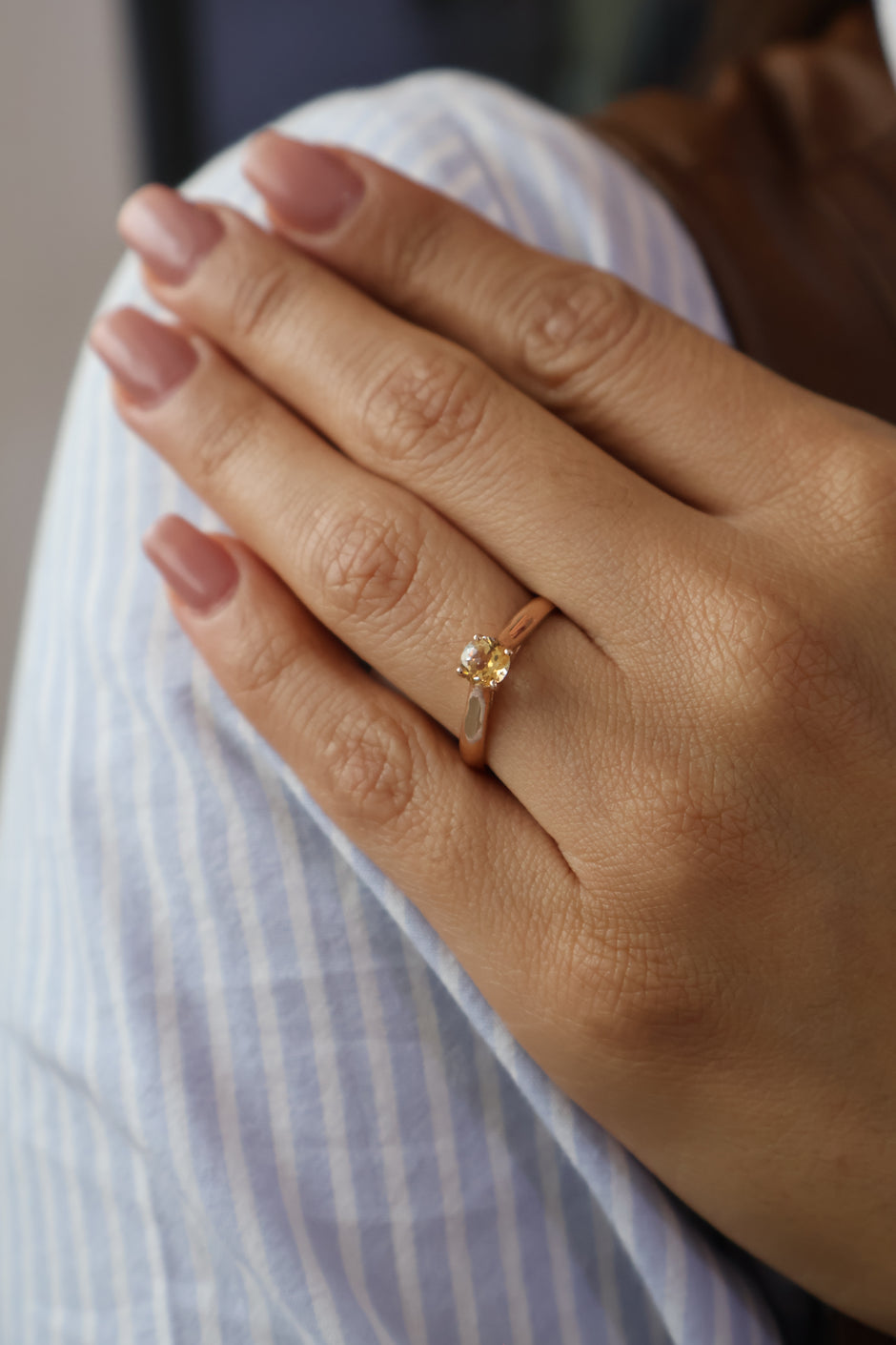 Anillo Penelope en Oro Rosa 14k con Topacio 0.50 ct