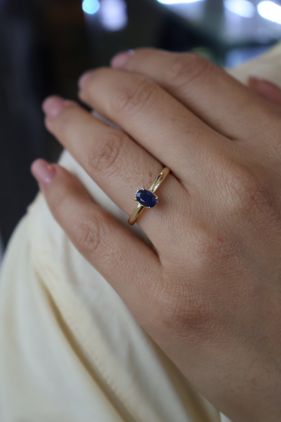 Anillo Juliette en Oro Amarillo 14k con Zafiro 0.60 ct