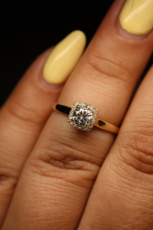 Anillo en Oro Amarillo 14k con Circonia Mod.15863