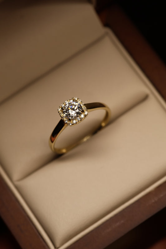 Anillo en Oro Amarillo 14k con Circonia Mod.15863