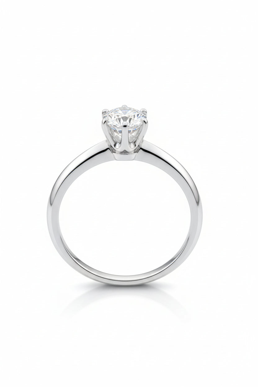 Anillo oro blanco 14k con circonia Mod.16088