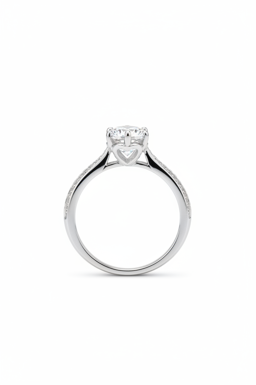 Anillo en Oro Blanco 10k con Circonia Mod.15631