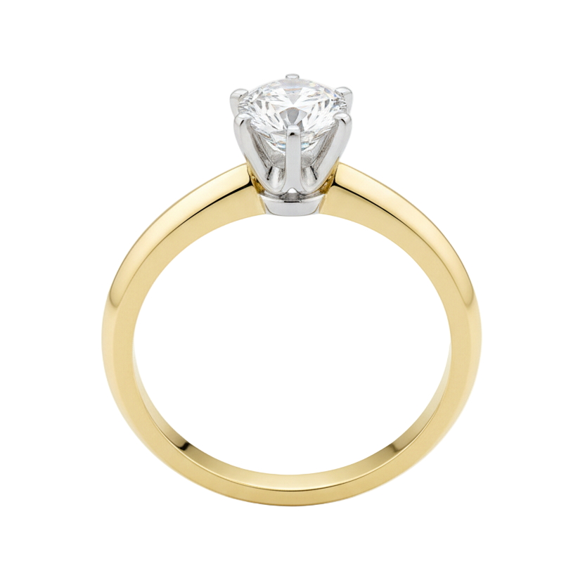 Anillo en oro amarillo 14k con circonia Mod.16085