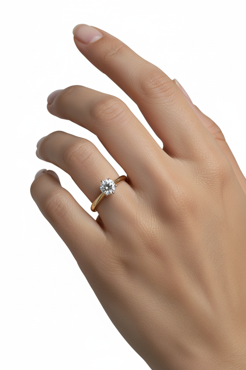 Anillo en oro amarillo 14k con circonia Mod.16085