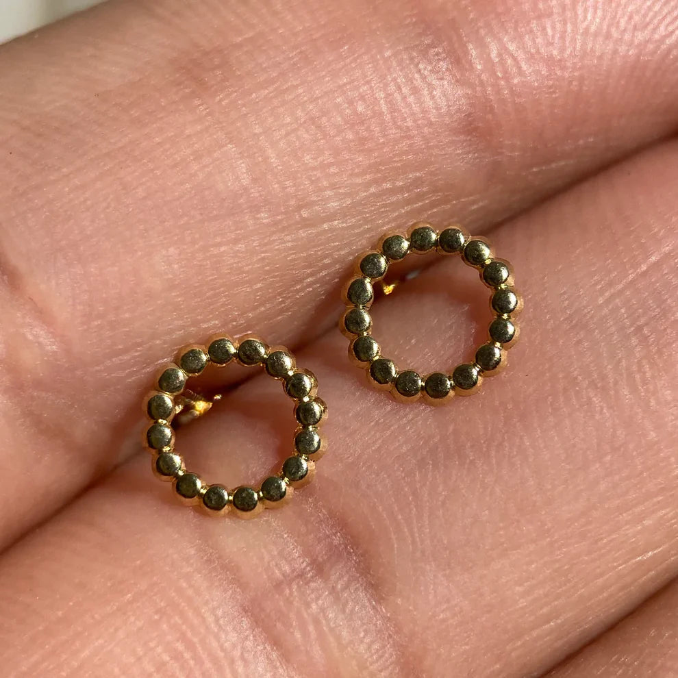 Broqueles Circulo en Oro Amarillo 10k Cod.BRO338 7.5mm