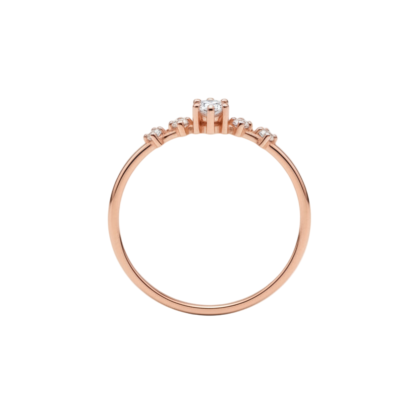 Anillo Ariana en oro rosa de 18k con circonias