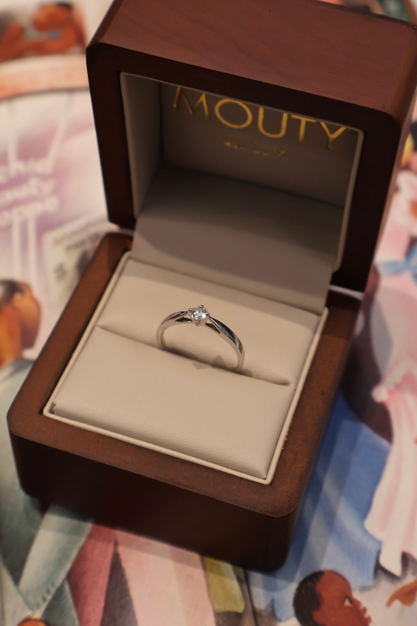Anillo OF2165 en oro blanco 14k con diamante natural .13cts