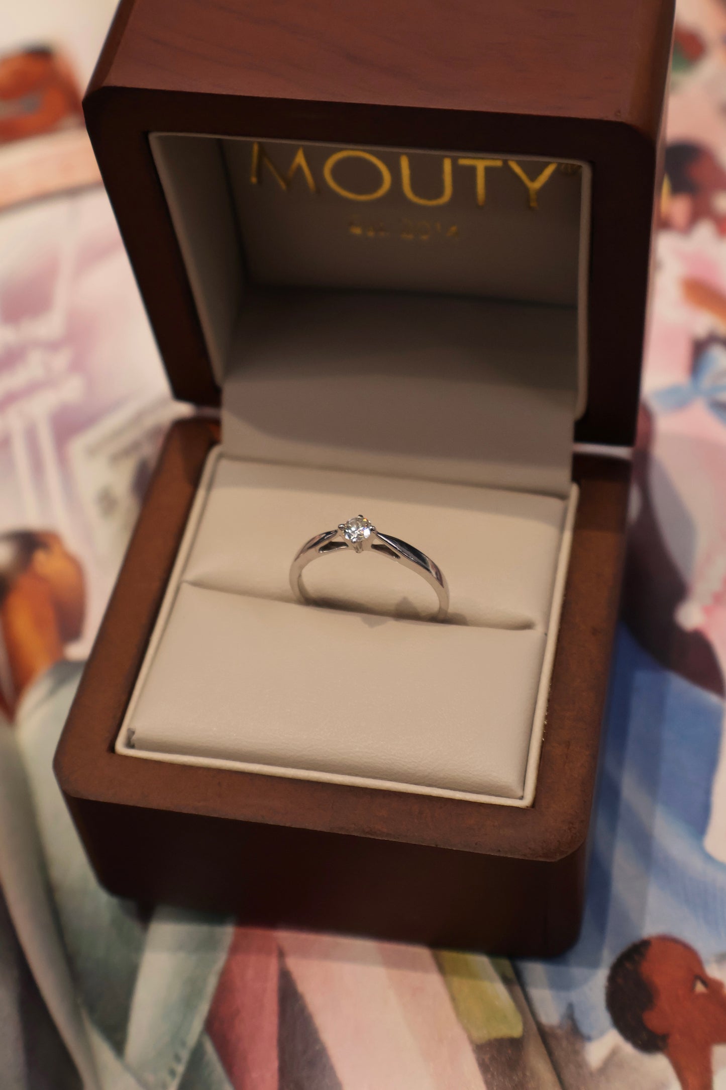 Anillo OF2165 en oro blanco 14k con diamante natural .13cts