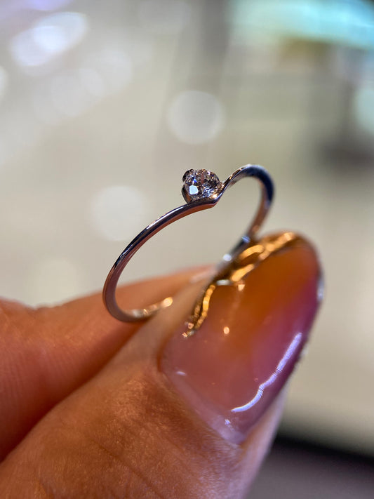 Anillo en Oro Blanco 14K con Circonia Cod: 14198 MAN260