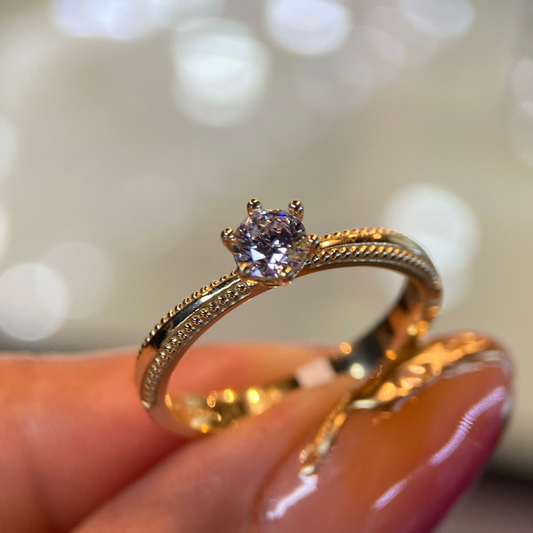 Anillo en Oro Amarillo 14k con Circonias Mod. 15186