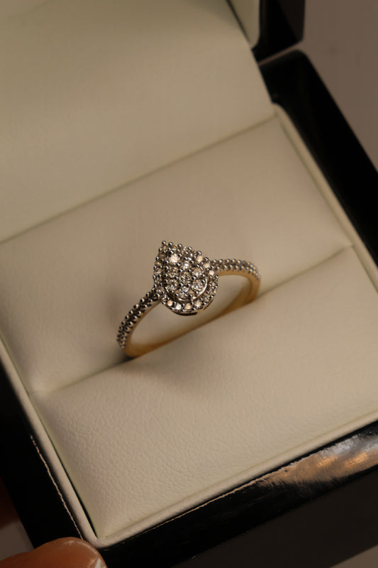 Anillo OF1458 en oro amarillo 14k con diamantes naturales .25 cts