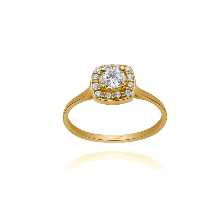 Anillo en Oro Amarillo 10k con Circonias Mod: 14799