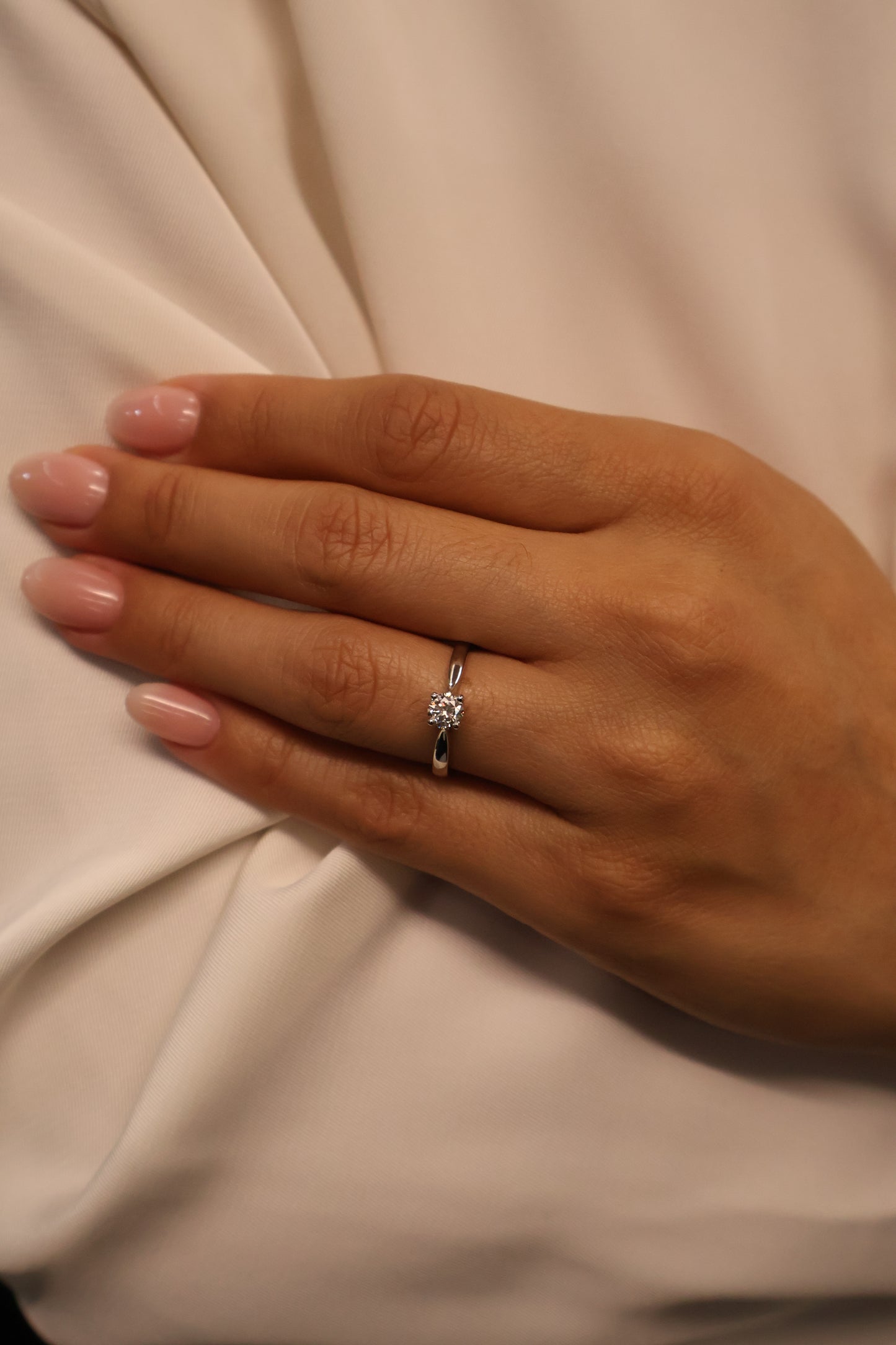 Anillo OF2235 en oro blanco 14k con diamante natural .40cts