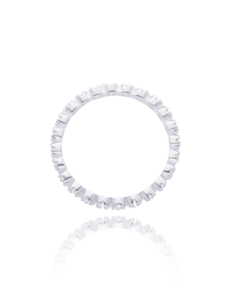 Anillo churumbela Leah en plata con circonias