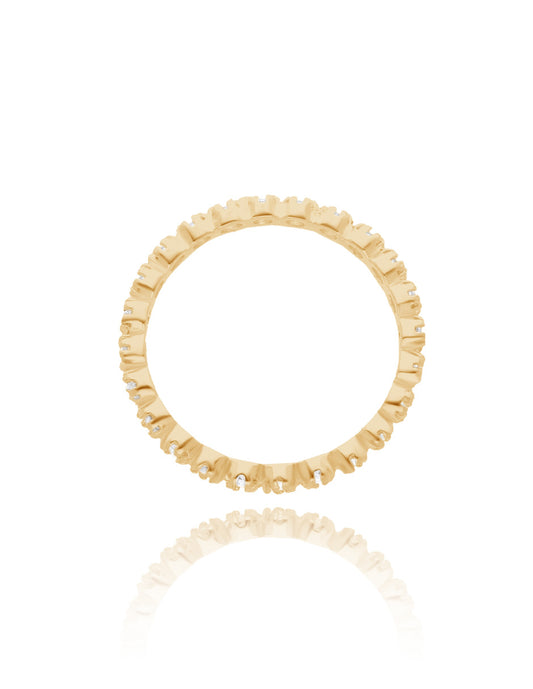 Anillo churumbela Leah en oro amarillo 18k con circonias