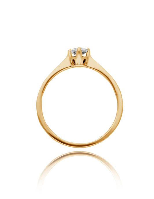 Anillo Lahia en oro amarillo 14k con circonia