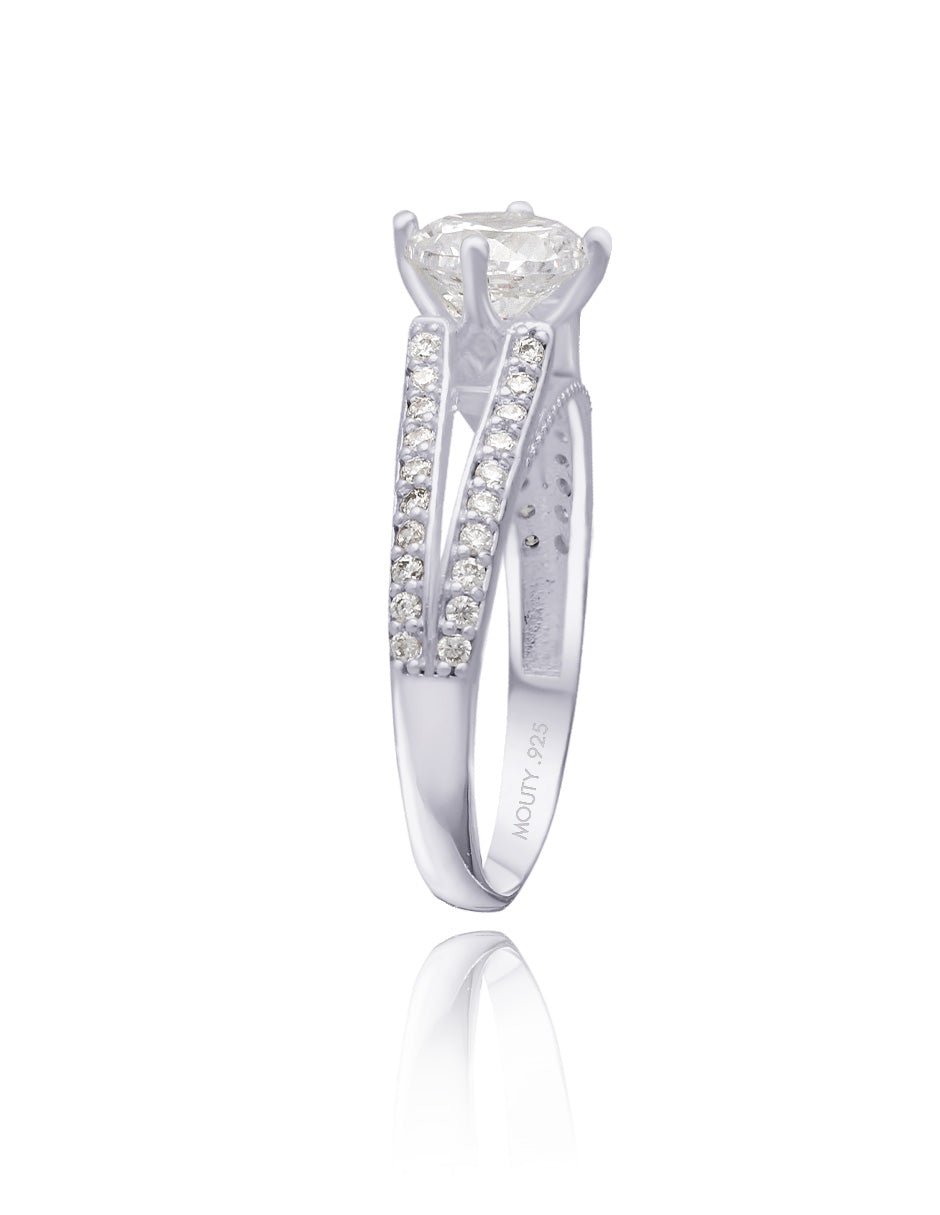 Anillo Lewis en plata con circonias