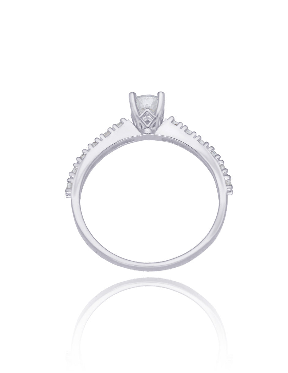 Anillo London en plata con circonias